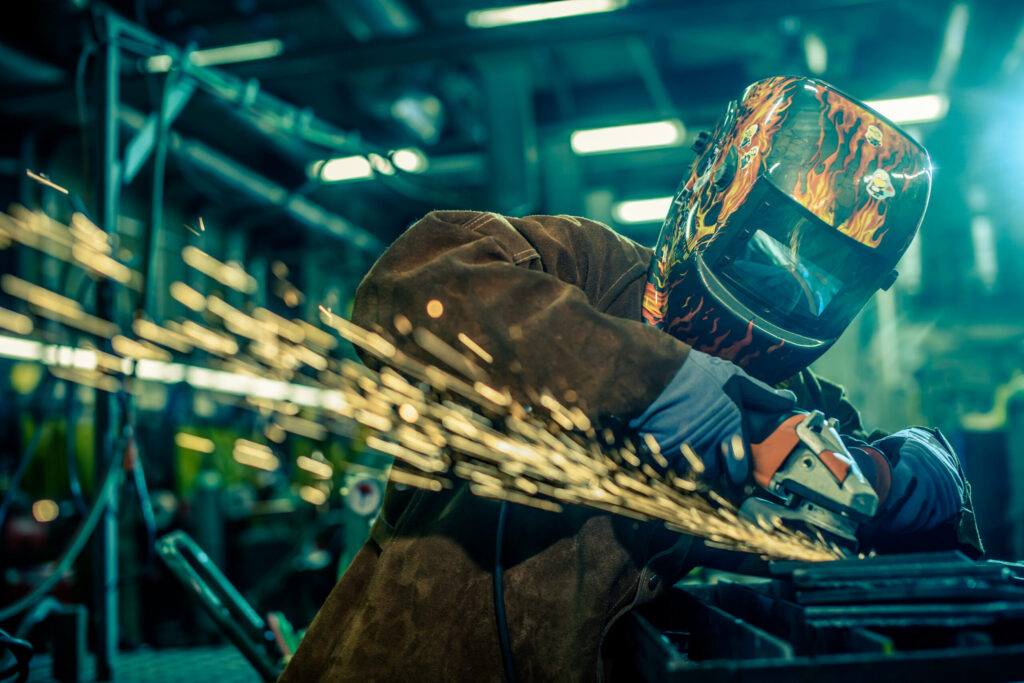 commercial photography of a welder at NSCC